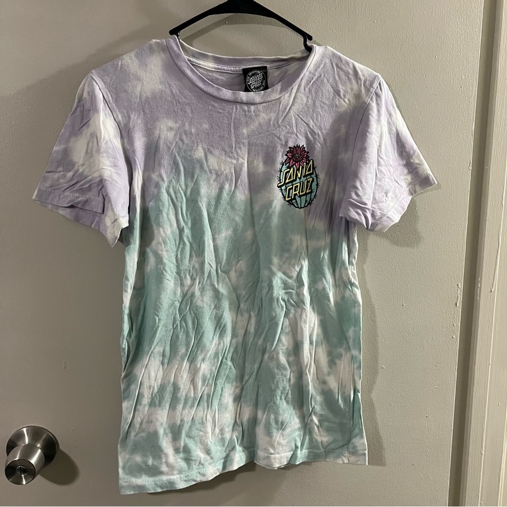 Santa Cruz Skateboards Tie-Dye Short Sleeve Tee - Purple and Green